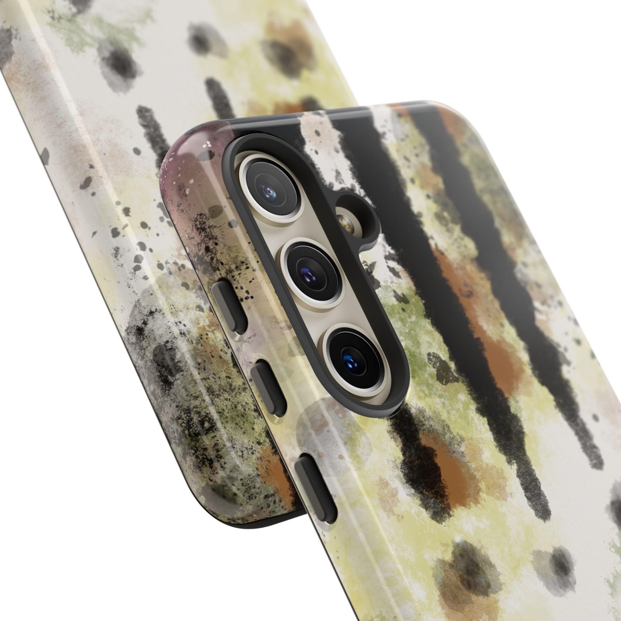 Abstract Camouflage Tough Phone Case — Watercolor Drip Design