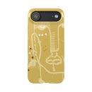 Abstract Line Face Slim Phone Case | Minimalist Art, Mustard Yellow