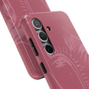 Abstract Line Face Tough Phone Case | Blush Pink Minimalist Art