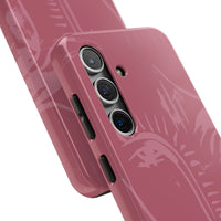 Abstract Line Face Tough Phone Case | Blush Pink Minimalist Art