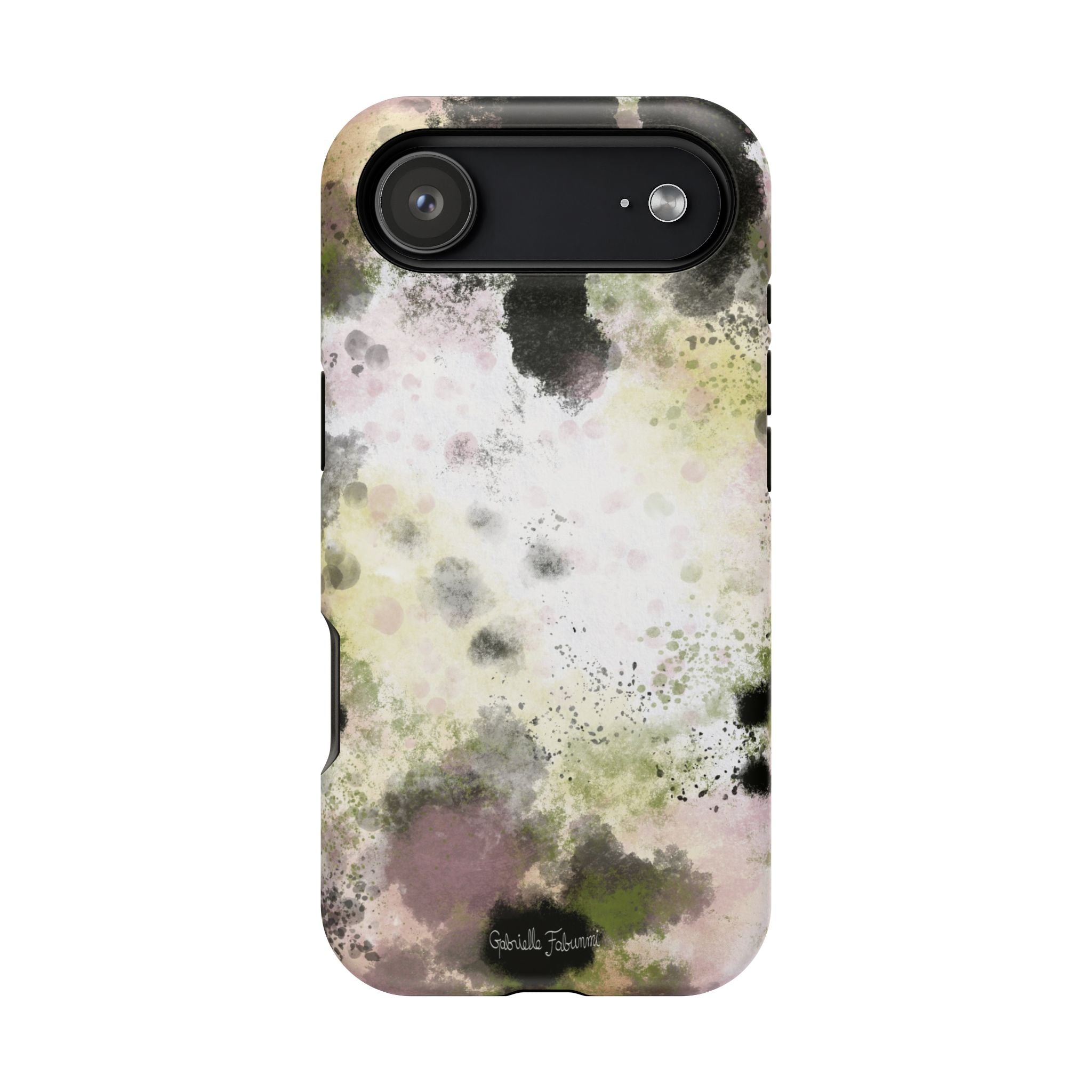 Watercolor Moss Phone Case — Impact‑Resistant Magnetic iPhone Cover