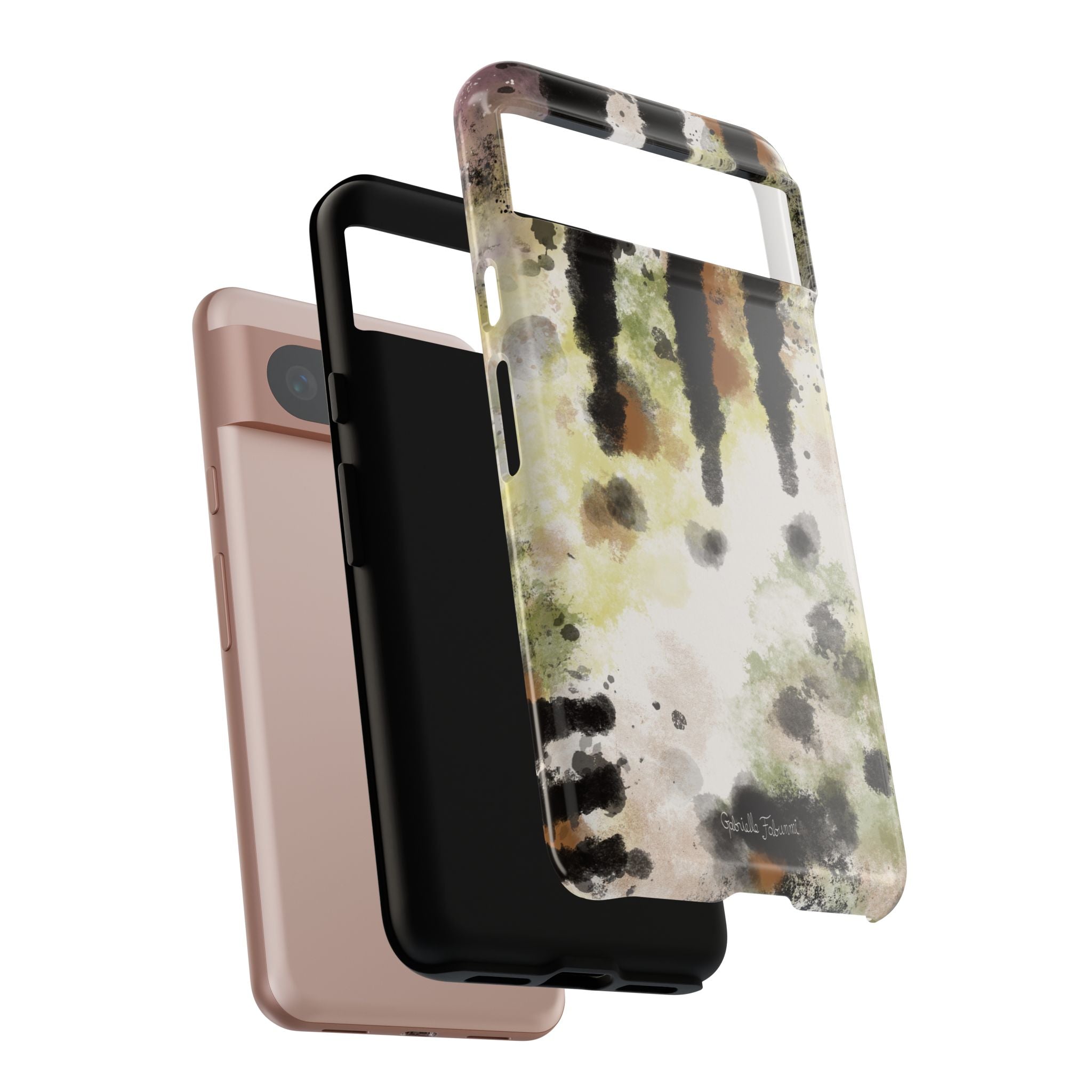 Abstract Camouflage Tough Phone Case — Watercolor Drip Design