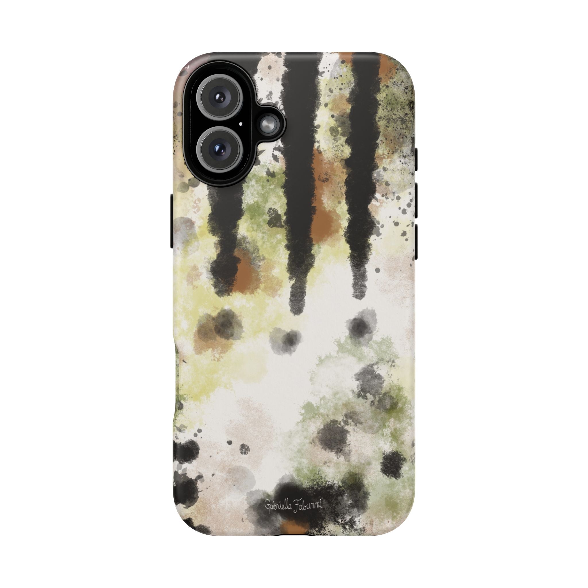 Abstract Camouflage Tough Phone Case — Watercolor Drip Design