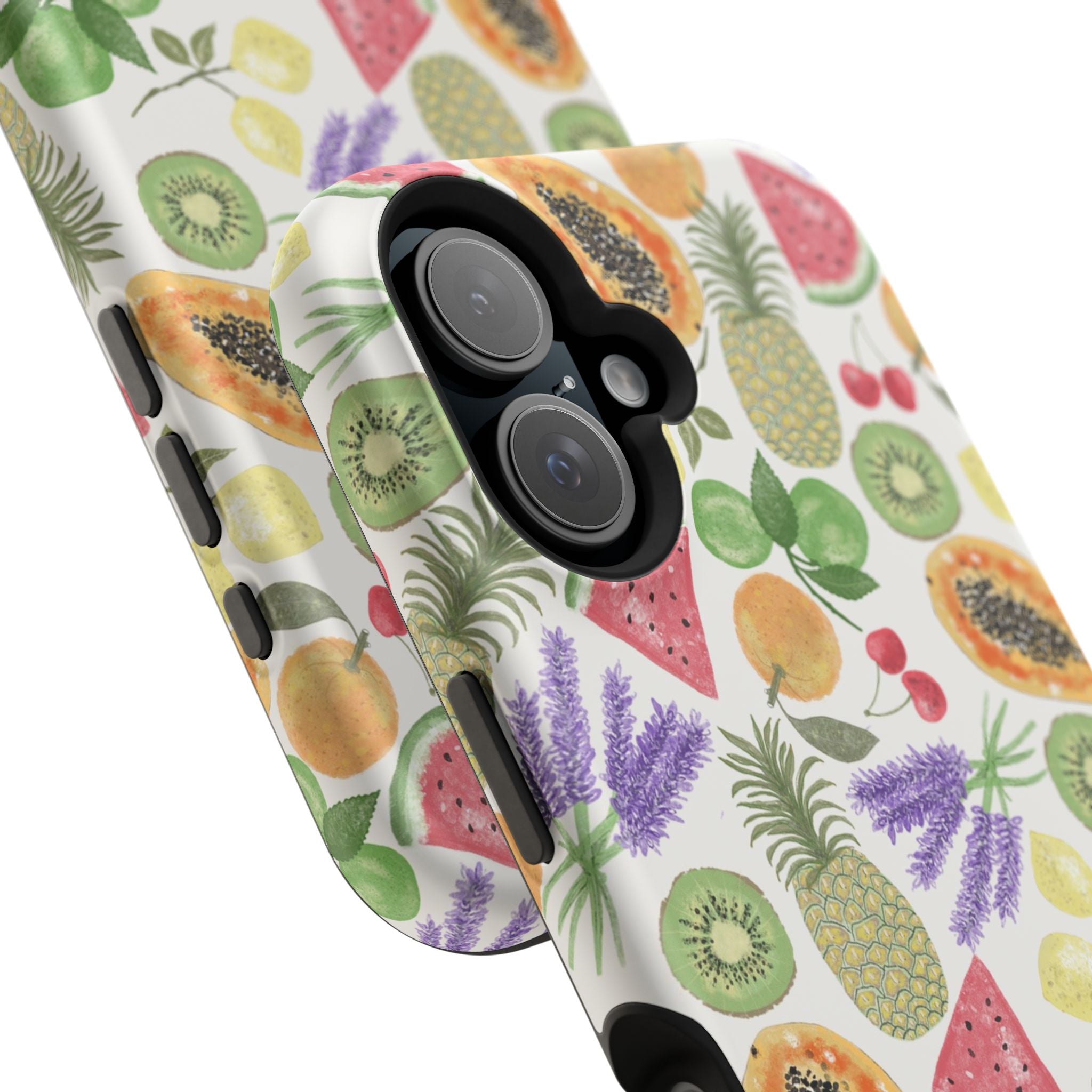 Tropical Fruit Magnetic Impact Phone Case — Watercolor Kiwi, Papaya & Watermelon