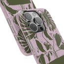 Slim Phone Case — Retro Monstera Plant Pink Green Botanical Design