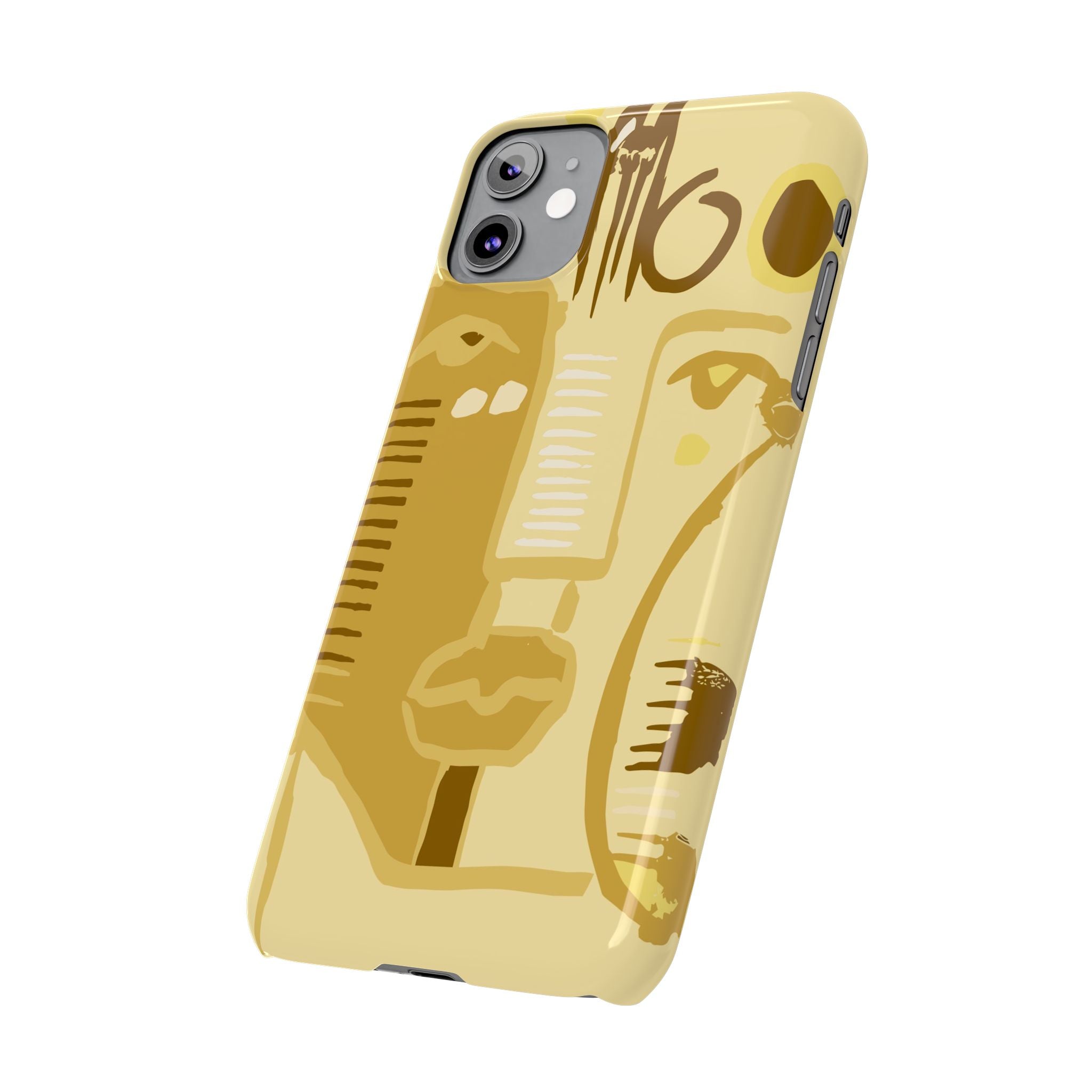 Abstract Face Art Slim Phone Case | Minimalist Neutral Tones