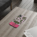 Slim Phone Case — Retro Monstera Plant Pink Green Botanical Design