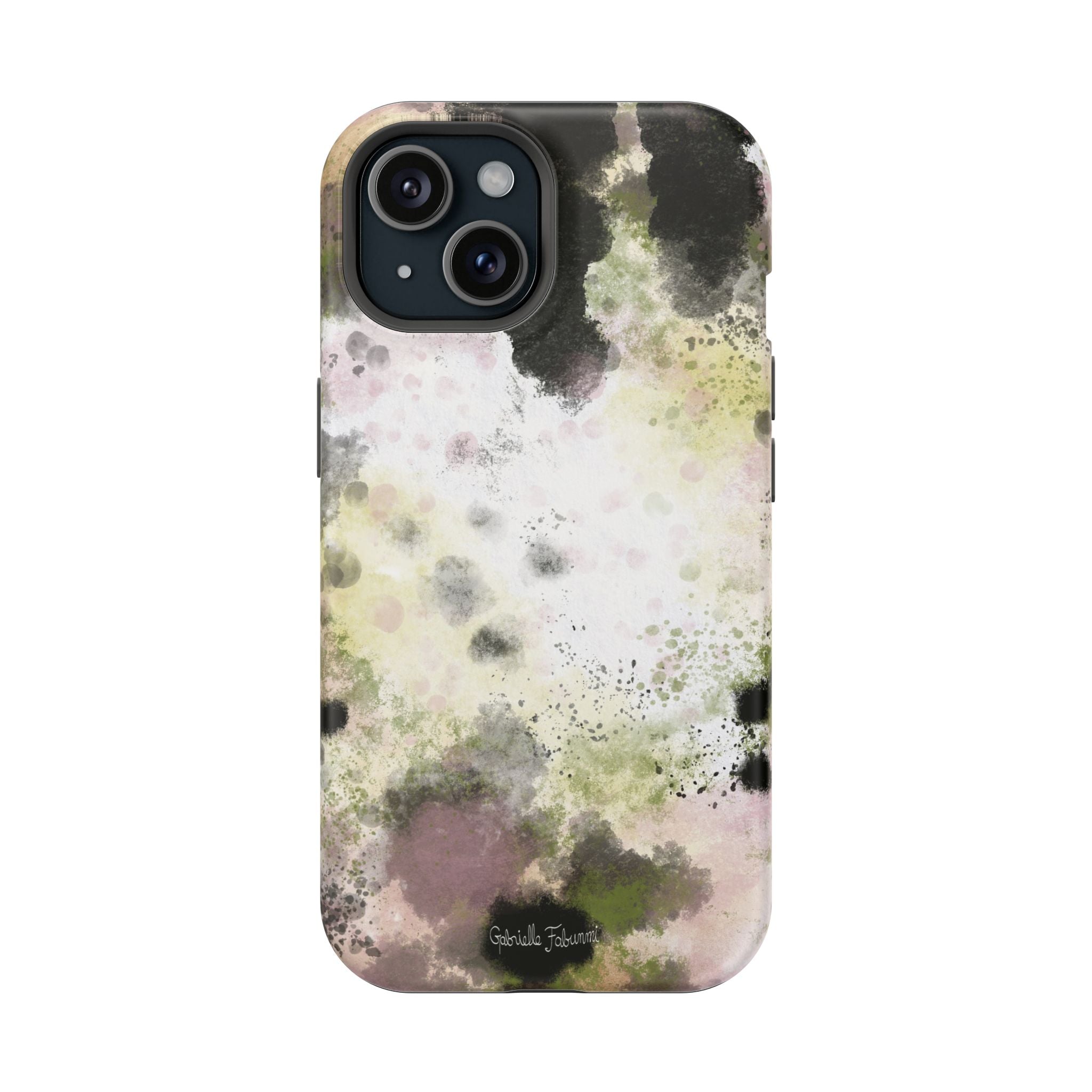Watercolor Moss Phone Case — Impact‑Resistant Magnetic iPhone Cover