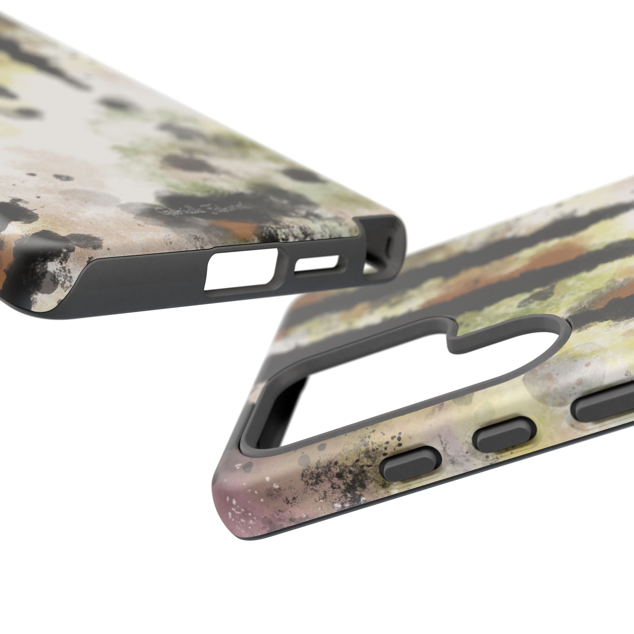 Abstract Camouflage Tough Phone Case — Watercolor Drip Design
