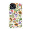 Tropical Fruit Magnetic Impact Phone Case — Watercolor Kiwi, Papaya & Watermelon