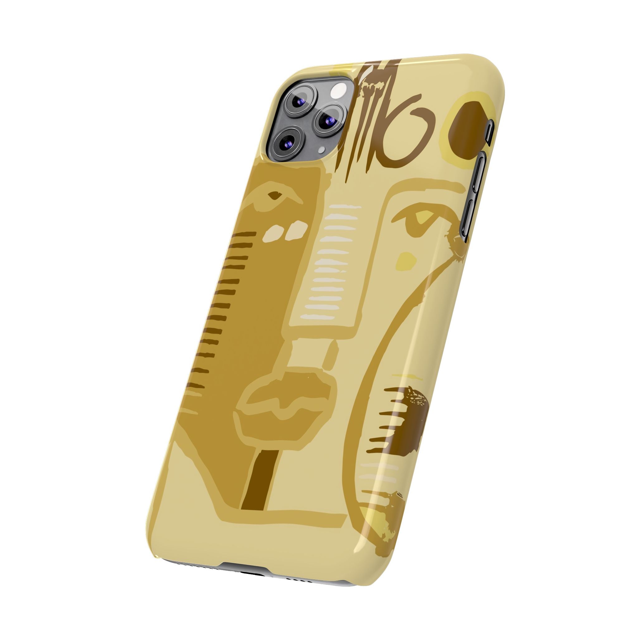 Abstract Face Art Slim Phone Case | Minimalist Neutral Tones