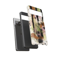 Watercolor Ink Splash Tough Phone Case — Abstract Olive, Blush & Charcoal Protective Cover
