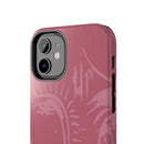 Abstract Line Face Tough Phone Case | Blush Pink Minimalist Art