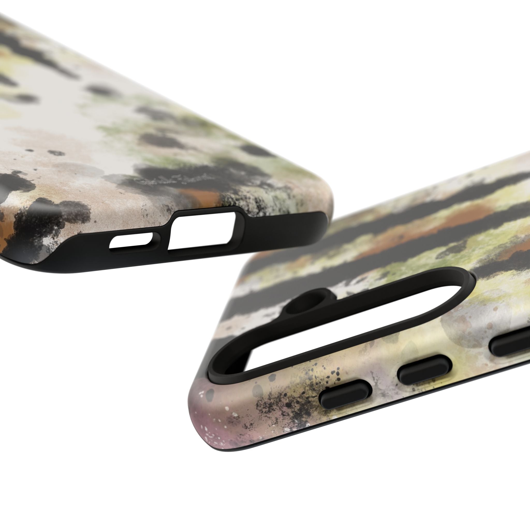 Abstract Camouflage Tough Phone Case — Watercolor Drip Design