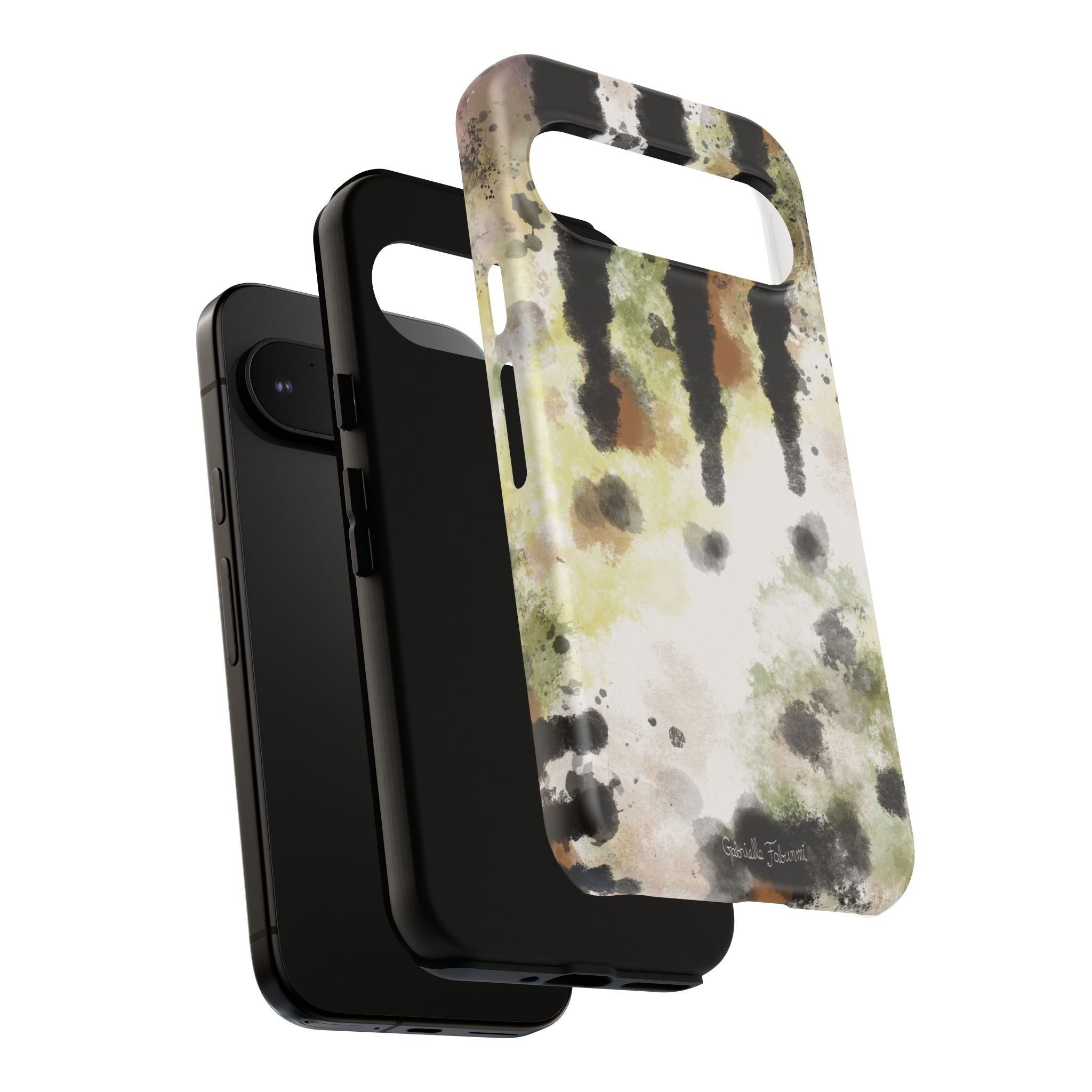 Abstract Camouflage Tough Phone Case — Watercolor Drip Design
