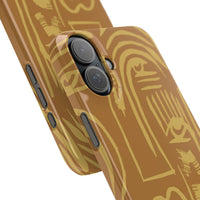 Abstract Face Line Art Slim Phone Case | Minimalist Brown Sketch