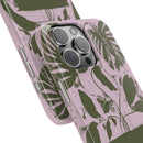Slim Phone Case — Retro Monstera Plant Pink Green Botanical Design