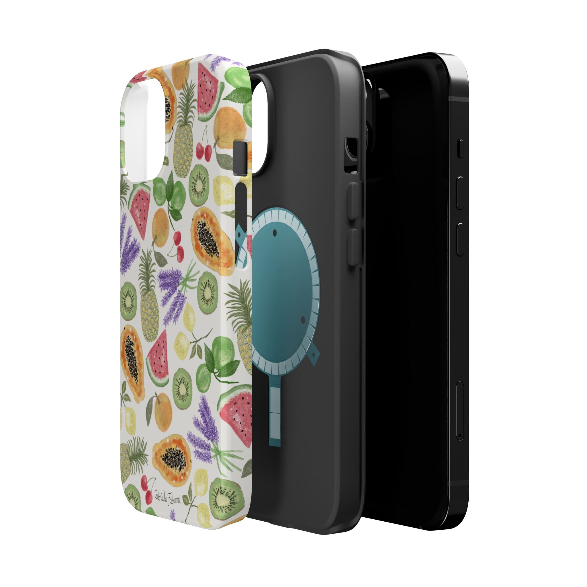 Tropical Fruit Magnetic Impact Phone Case — Watercolor Kiwi, Papaya & Watermelon