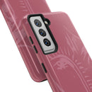 Abstract Line Face Tough Phone Case | Blush Pink Minimalist Art