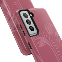 Abstract Line Face Tough Phone Case | Blush Pink Minimalist Art