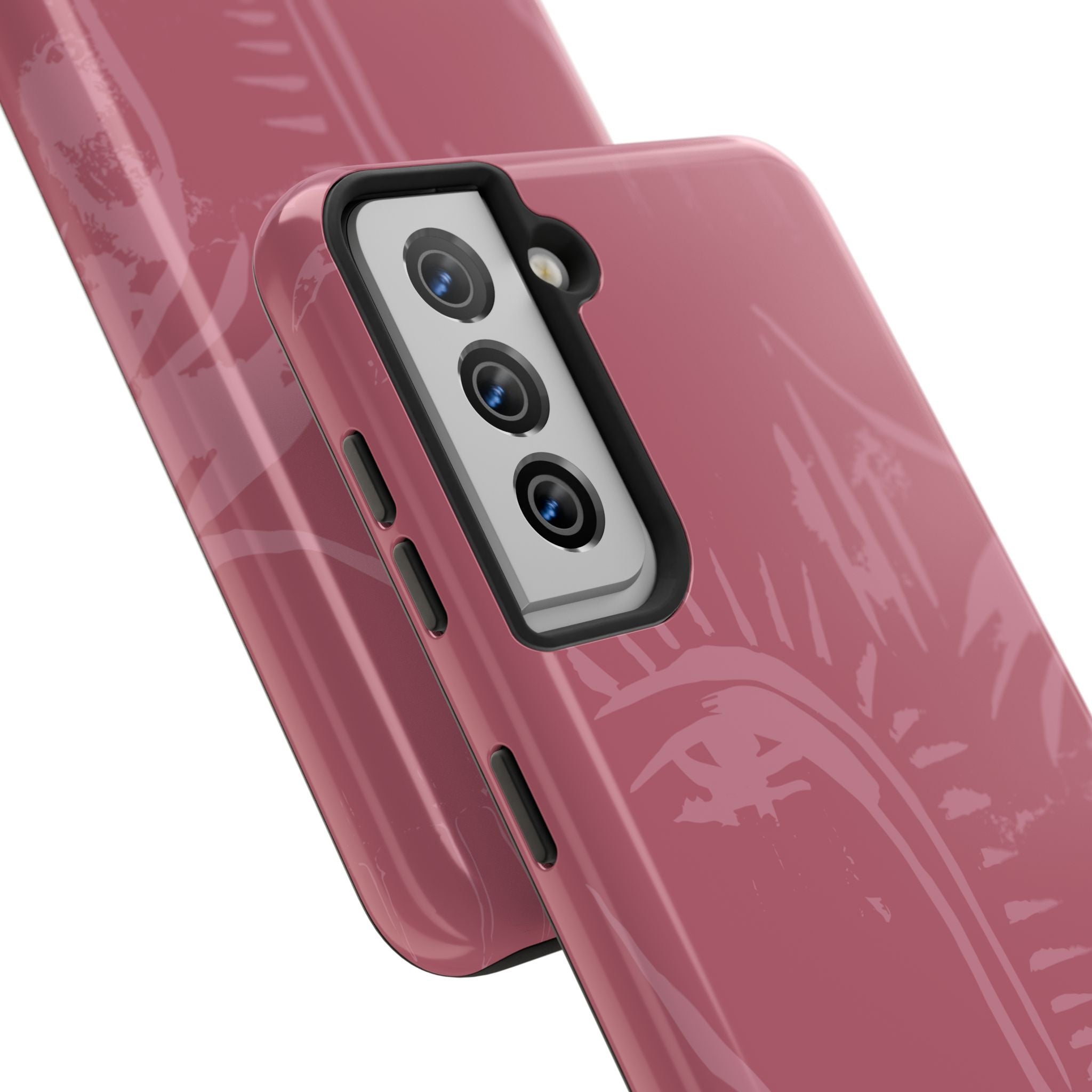 Abstract Line Face Tough Phone Case | Blush Pink Minimalist Art