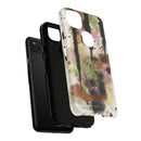 Watercolor Ink Splash Tough Phone Case — Abstract Olive, Blush & Charcoal Protective Cover