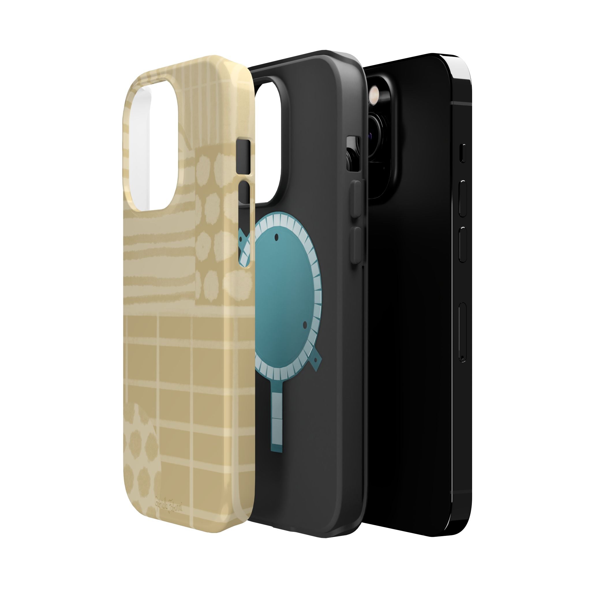 Magnetic Impact-Resistant Phone Case — Neutral Geometric Pattern