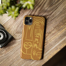Abstract Face Line Art Slim Phone Case | Minimalist Brown Sketch