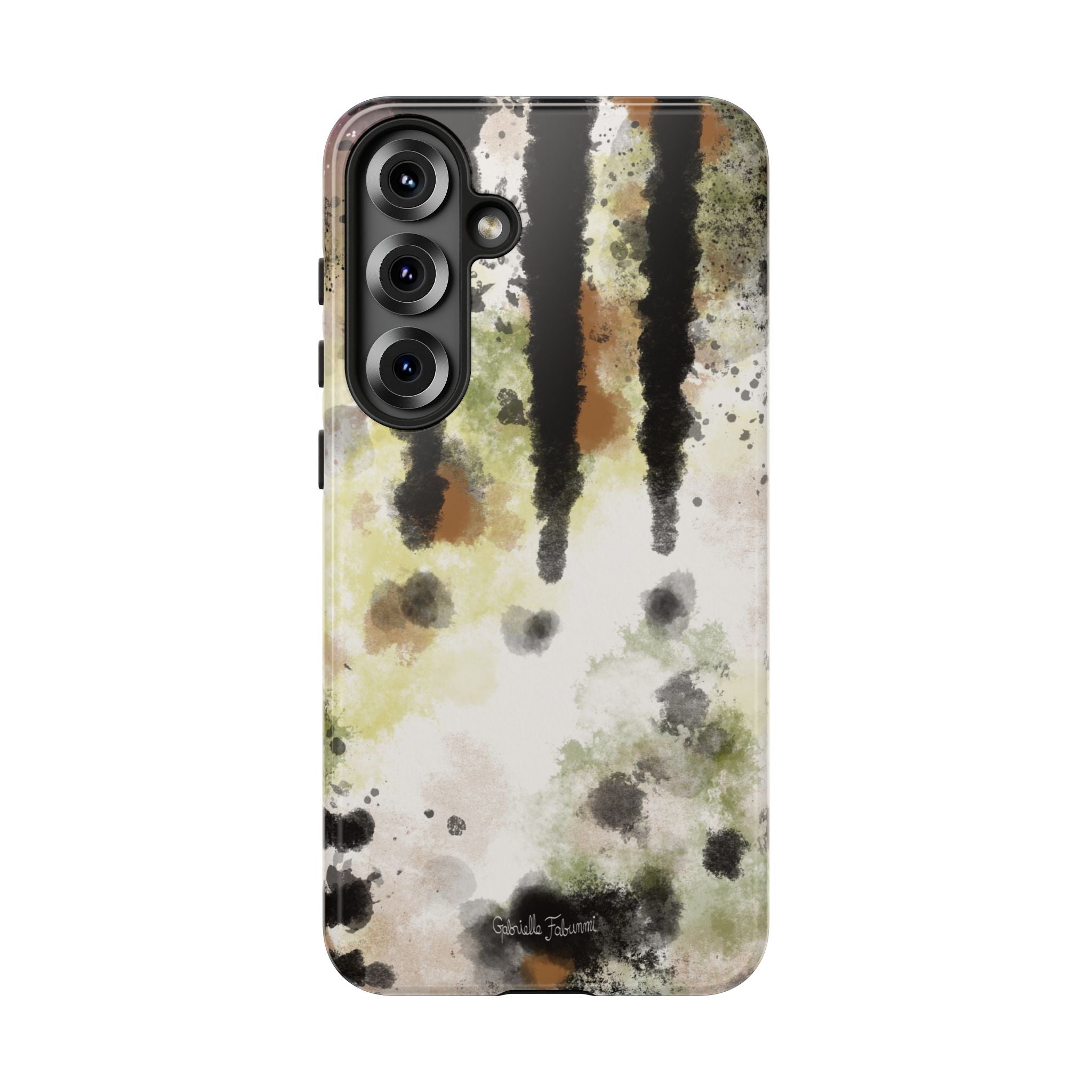 Abstract Camouflage Tough Phone Case — Watercolor Drip Design
