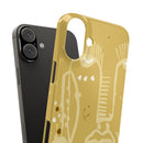 Abstract Line Face Slim Phone Case | Minimalist Art, Mustard Yellow