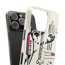 Abstract Face Line Art Slim Phone Case | Minimal Pink Accent